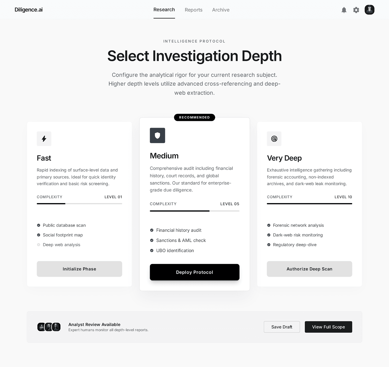 Configure Investigation